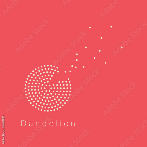 Dandelion vector logo design template