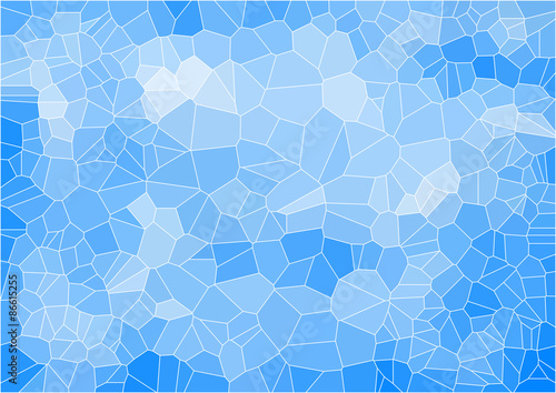 blue mosaic composition with ceramic shapes