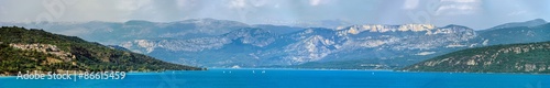 Beautiful panoramic view to the Verdon lake, Provence, France