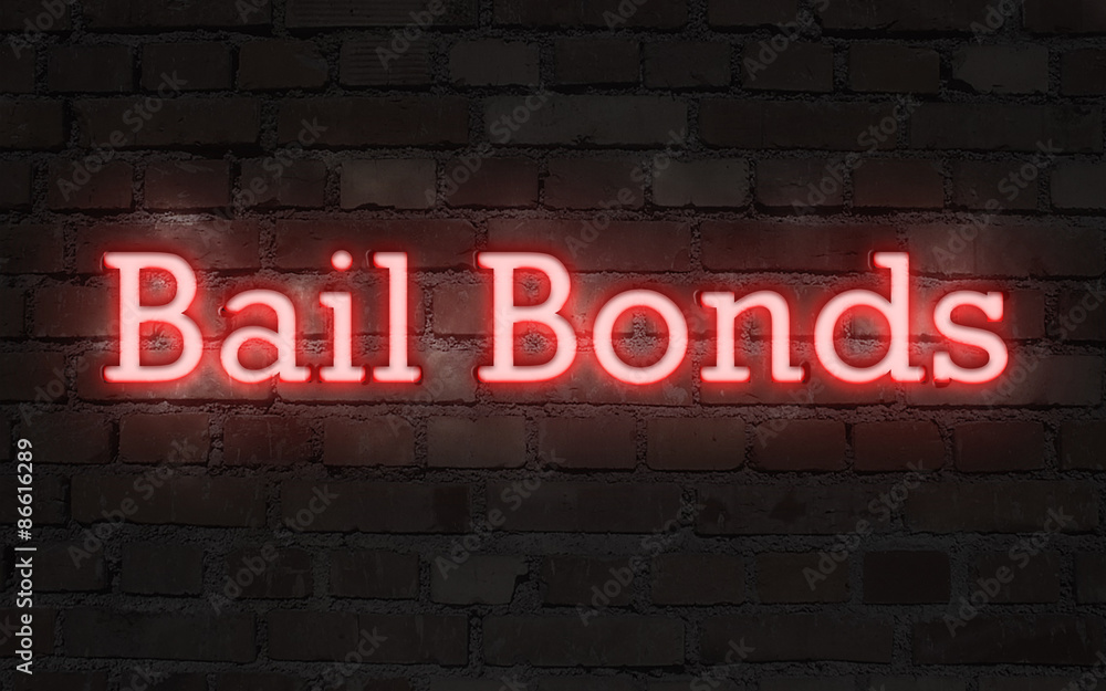 Fototapeta premium Neon bail bonds sign
