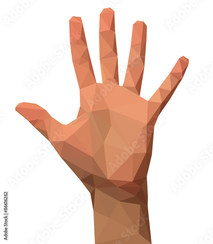 Принти на полотні five finger hand open hand polygonal low poly empty