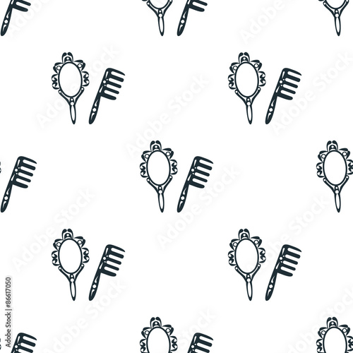Mirror and hairbrush icon