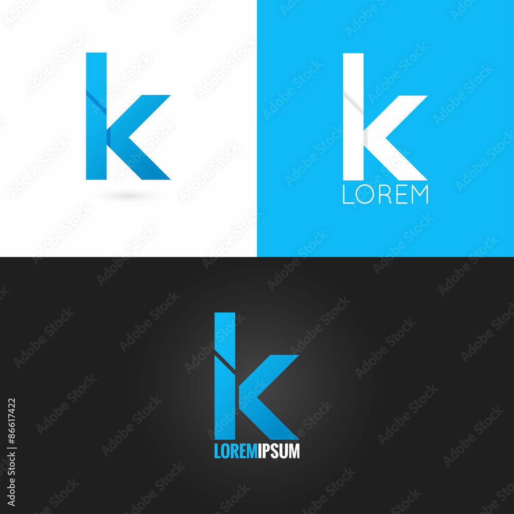 Fototapeta premium letter K logo design icon set background