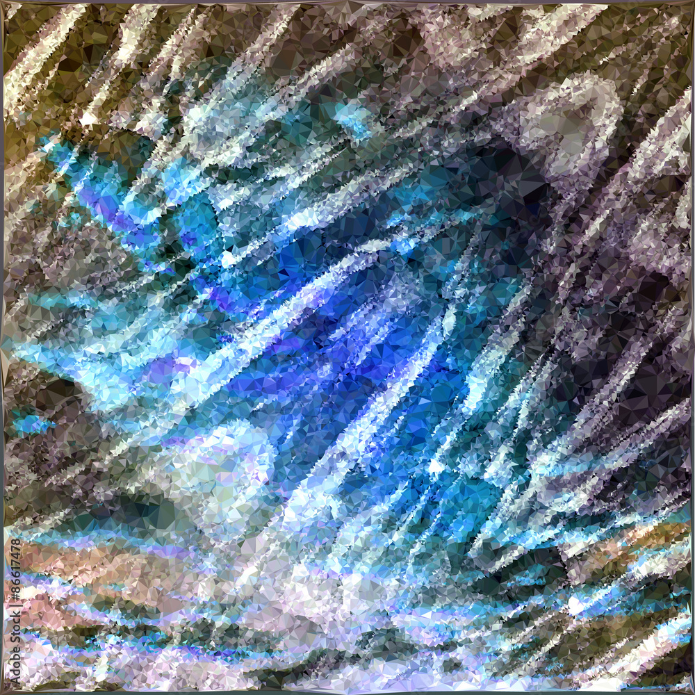 Abstract background of crystals and polygons with a stylized rocket Abstract background of crystals and polygons with a stylized rocket