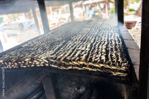 smoked fish from fishing village food industry at krabi thailand