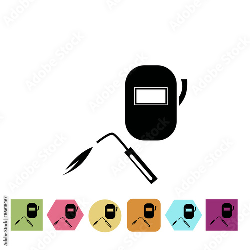 Welder and helmet icon