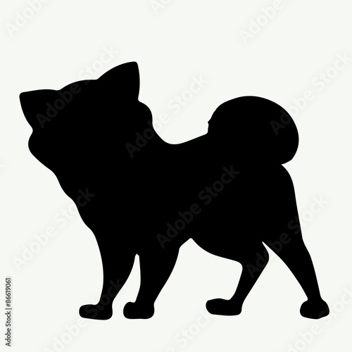 Dog silhouette on white background
