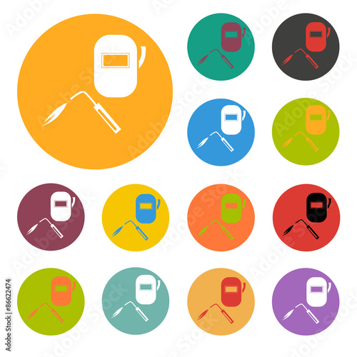 Welder and helmet icon