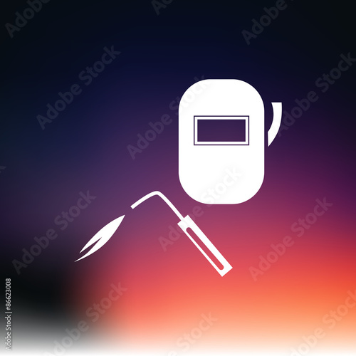 Welder and helmet icon