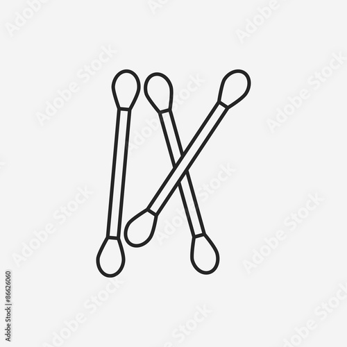 Cotton swabs line icon