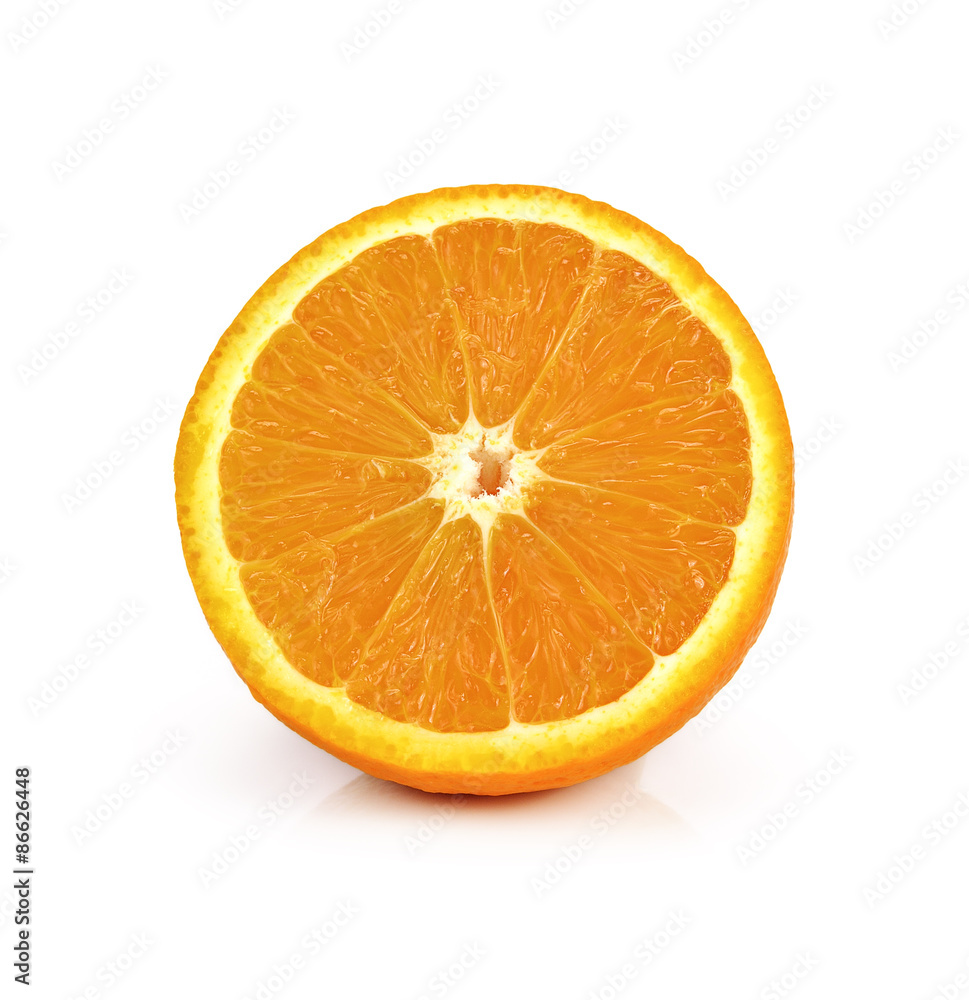 Slice of fresh orange isolated on white background Slice of fresh orange isolated on white background