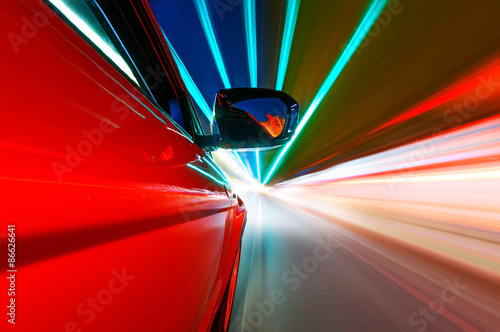 Wallpaper Mural car on the road with motion blur background. Torontodigital.ca