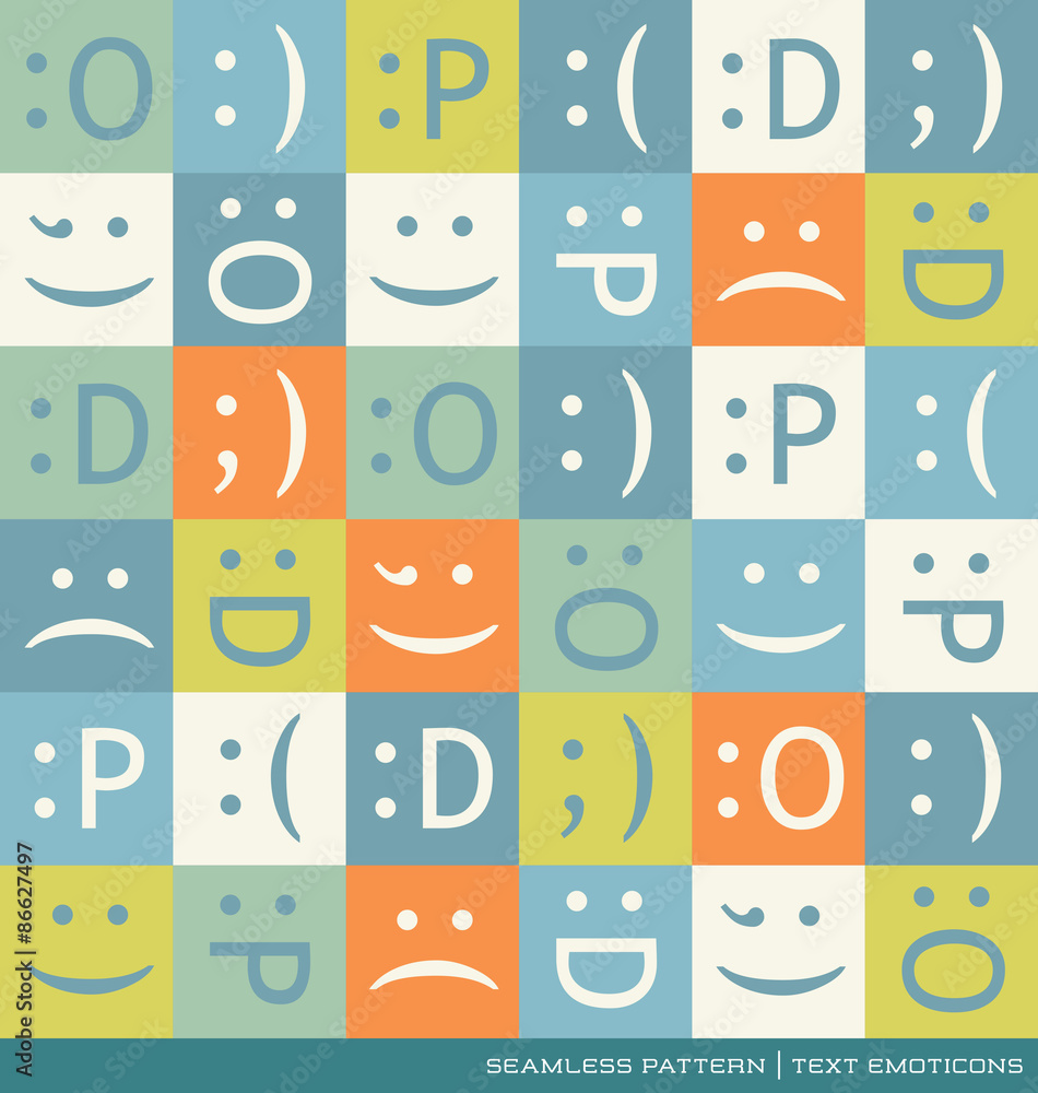 seamless vector pattern with emoticons text symbols seamless vector pattern with emoticons text symbols