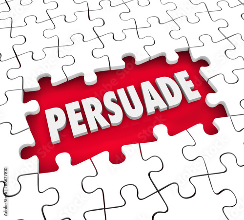 Photos Persuade Convince Influence Decision Puzzle Pieces Hole