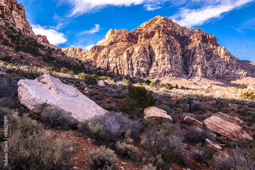 Desert mountains, scrub, and rock formations near Las Vegas, Nevada © alexfitchdesign