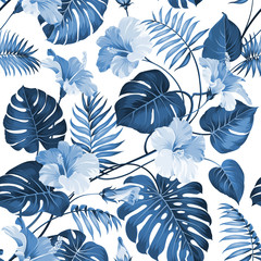 Handdoek met foto Palmbomen patronen Tropische palmbladeren botanisch dessin  © Kotkoa