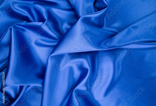 Blue silk drapery.