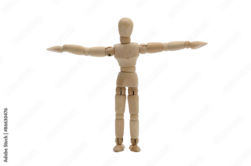 Wooden figure stretch the arms (Standard - Front) Wooden figure stretch the arms (Standard - Front)