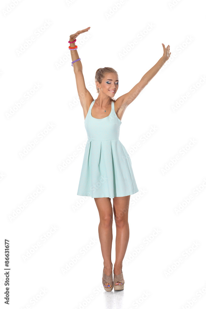 Attractive young woman full length portrait isolated on white Attractive young woman full length portrait isolated on white