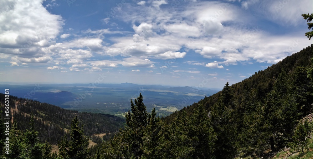 Panoramic Wilderness View from Mt. Humphreys in Arizona