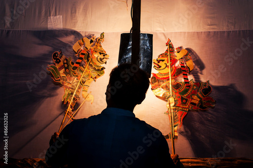 Traditional south of Thailand Shadow Puppet Show,Nakhonsitammarat