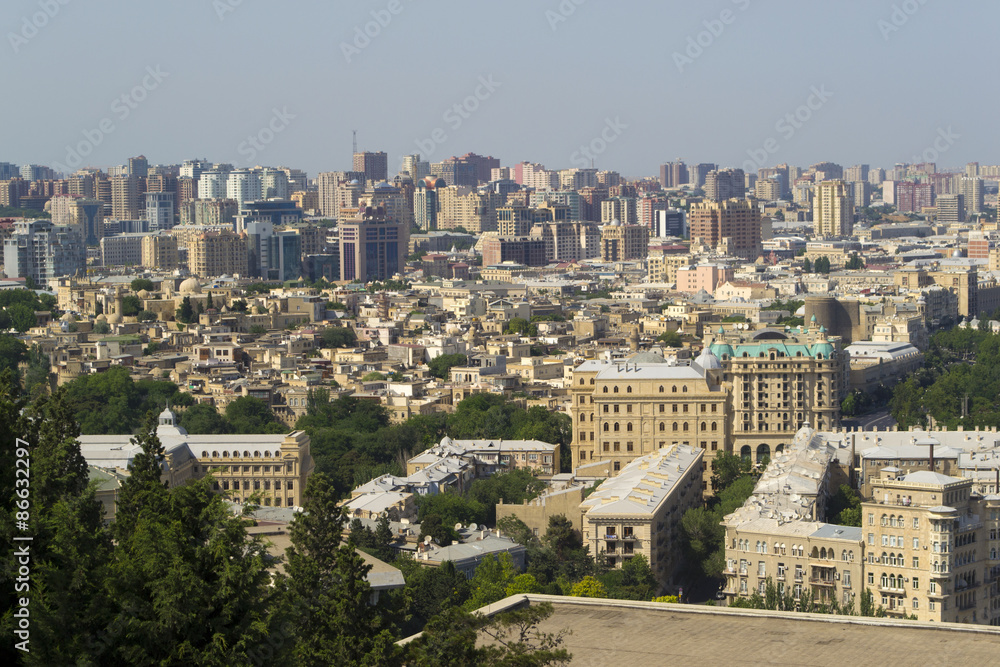 View of Baku old town quarter from above