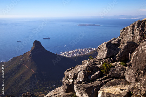 South Africa, Cape town, view of the city from Table mountain