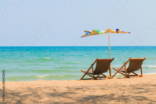 chairs on the beautiful beach