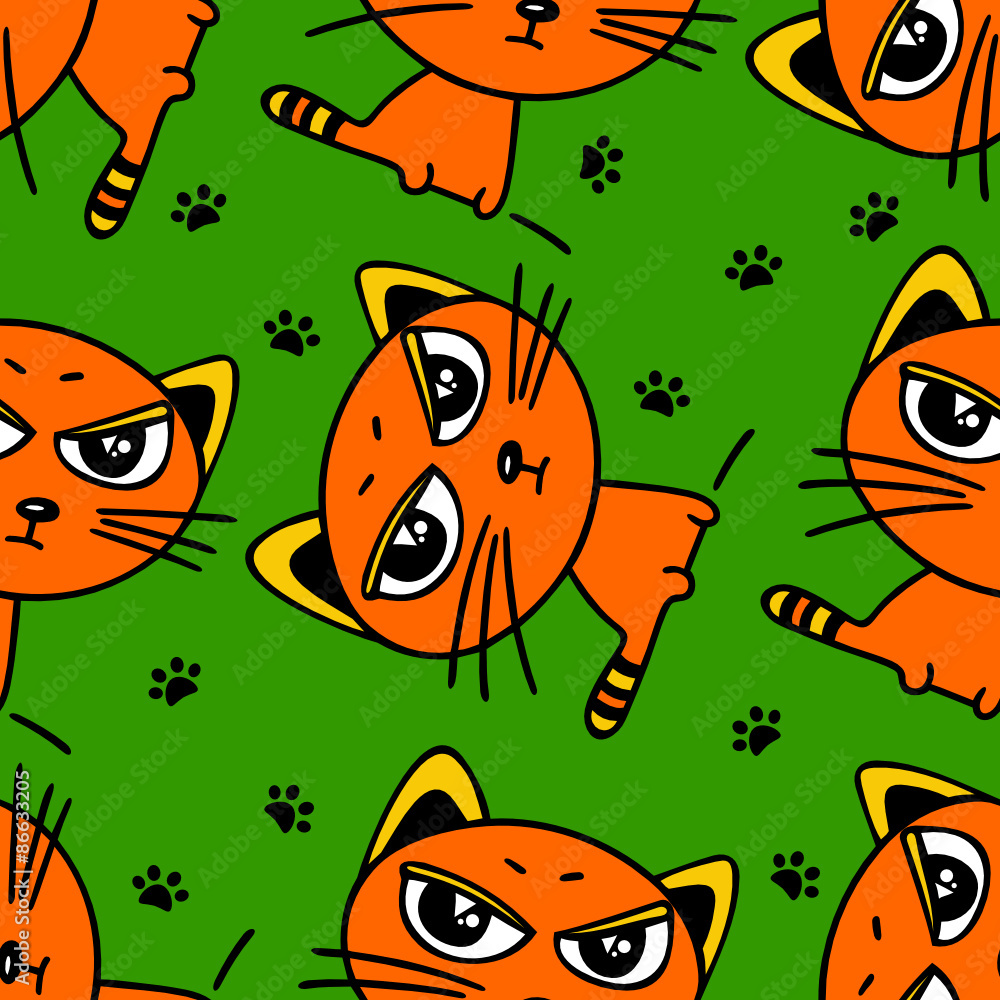 red cat seamless pattern red cat seamless pattern