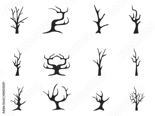 black dead tree icons