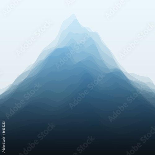 Mountain Landscape. Vector Silhouettes Of Mountains Backgrounds.