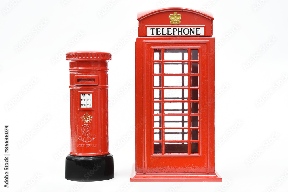 London postbox and telephone box London postbox and telephone box