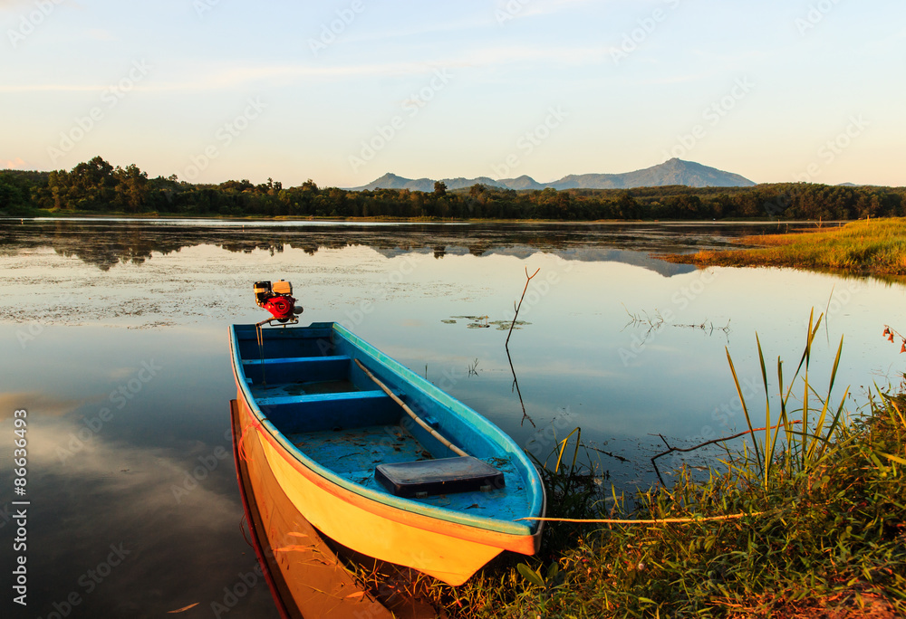 Fishing boat in river 