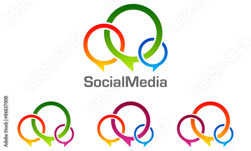 chat, social, media, share, abstract, 2, vector, logo