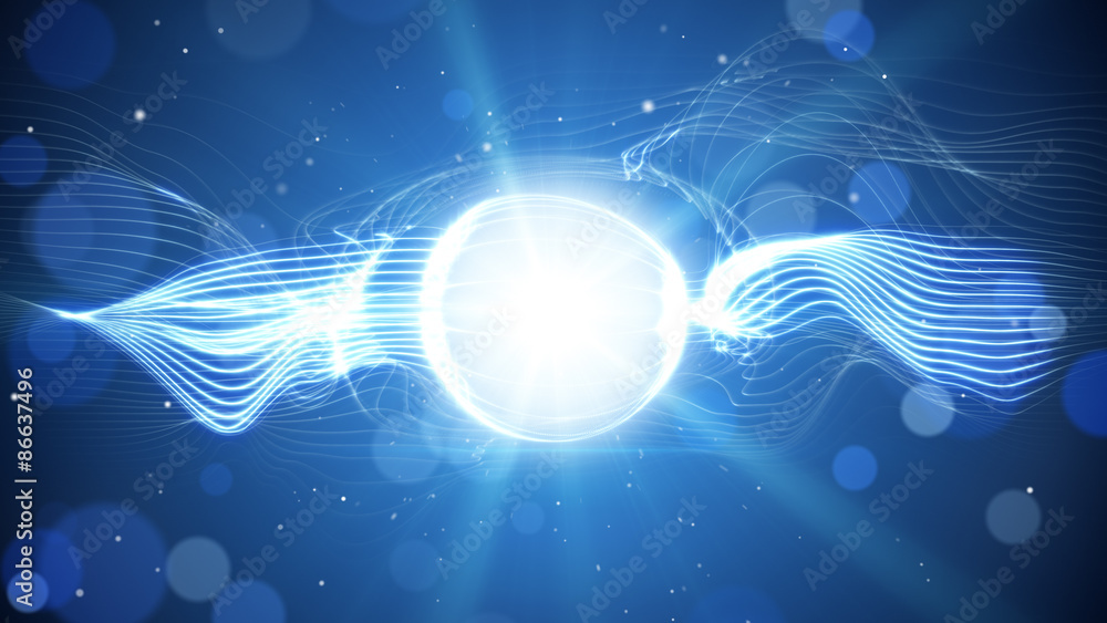 Obraz premium blue shining light futuristic background