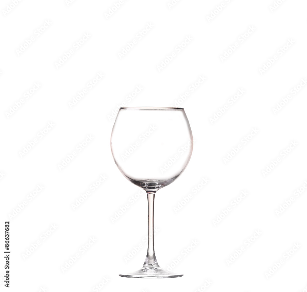 empty wine glass isolated