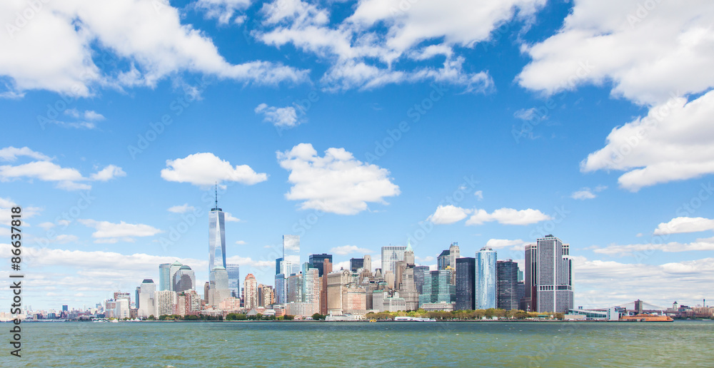 Skyline downtown Manhattan in New York City
