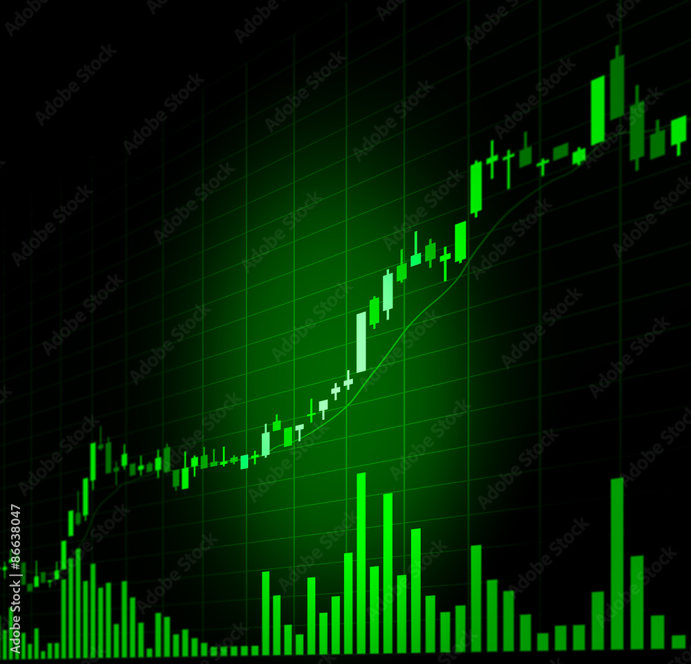 Candle stick graph chart of stock market investment trading