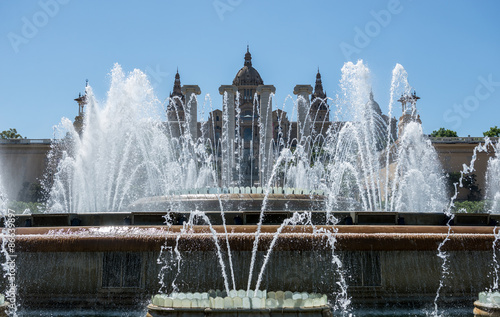National Art Museum of Catalonia and Magic Fountain in Barcelona, Spain