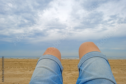 Beach along the dutch coast in summer