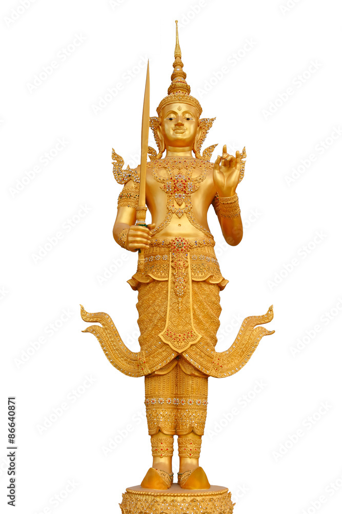 Golden god Phra Siam Thevathiraj security guard of Thailand.