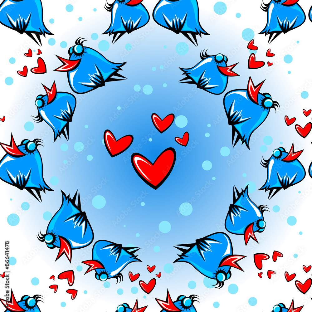 birds and hearts seamless pattern birds and hearts seamless pattern