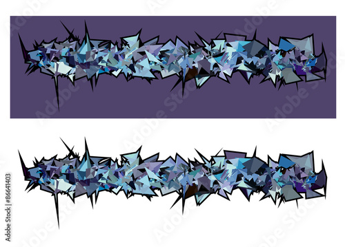 graffiti abstract purple spiked shape pattern on white