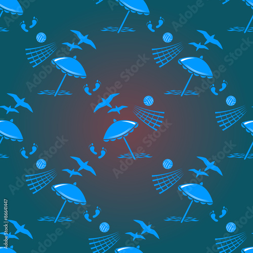 beach dark seamless pattern