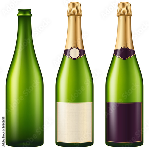 Champagne bottles.