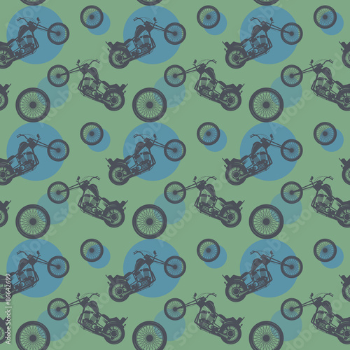 Seamless pattern, bikers theme