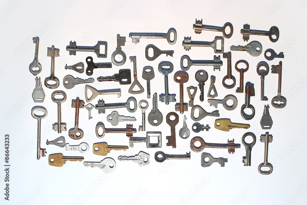 keys on a white background keys on a white background