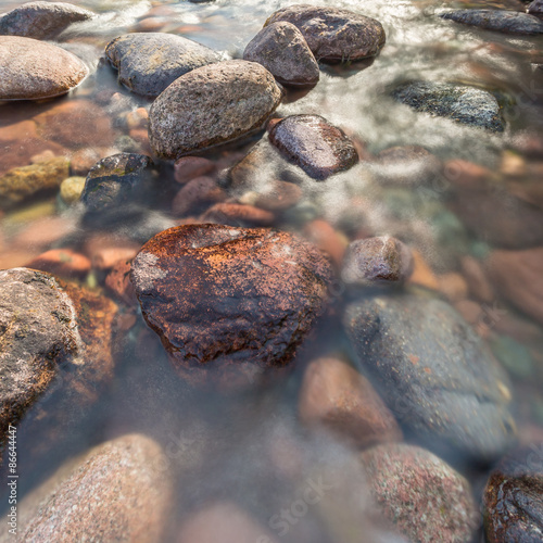 Rocks in a fast flowing crystal clear stream