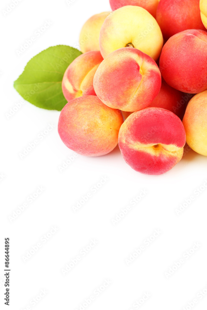 Fresh apricots on a white background Fresh apricots on a white background