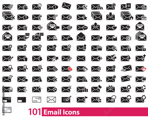 101 Email black Icons vector can be scaled to any size without loss of resolution. This image will download as a .eps file. You will need a vector editor to use this file (such as Adobe Illustrator).